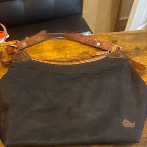 Dooney & Bourke Black  Nylon bag with a Duck Embroidery Hot Pink Inside